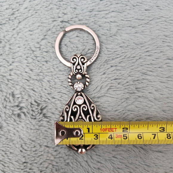 Brighton Bibi Scroll Key Fob Keychain Silver Plated - Picture 6 of 6